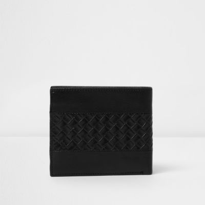 Black lattice textured wallet